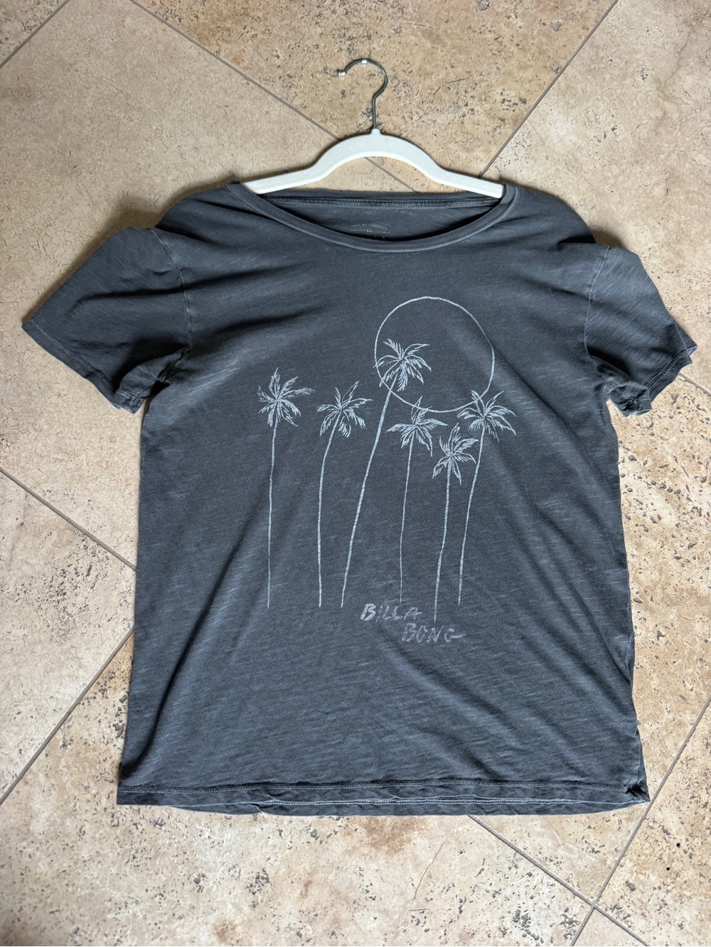 Billabong Charcoal Palm Sketch Tee - Gray